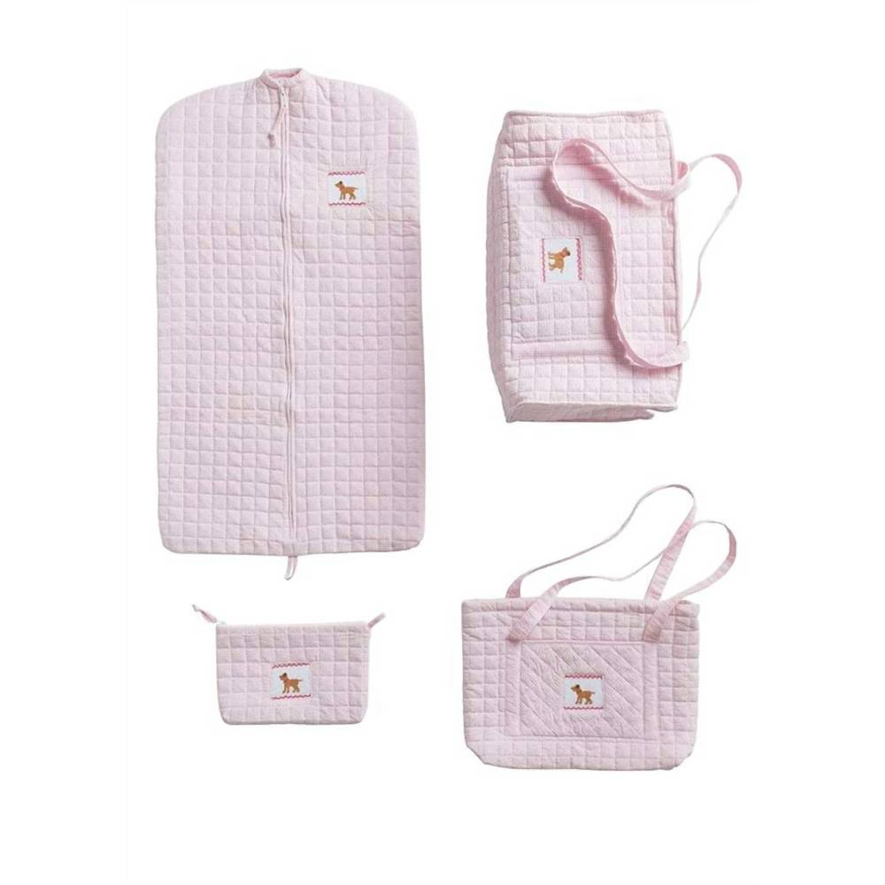 NEW LITTLE ENGLISH quilted tote luggage - girl lab in pink - Picture 2 of 2